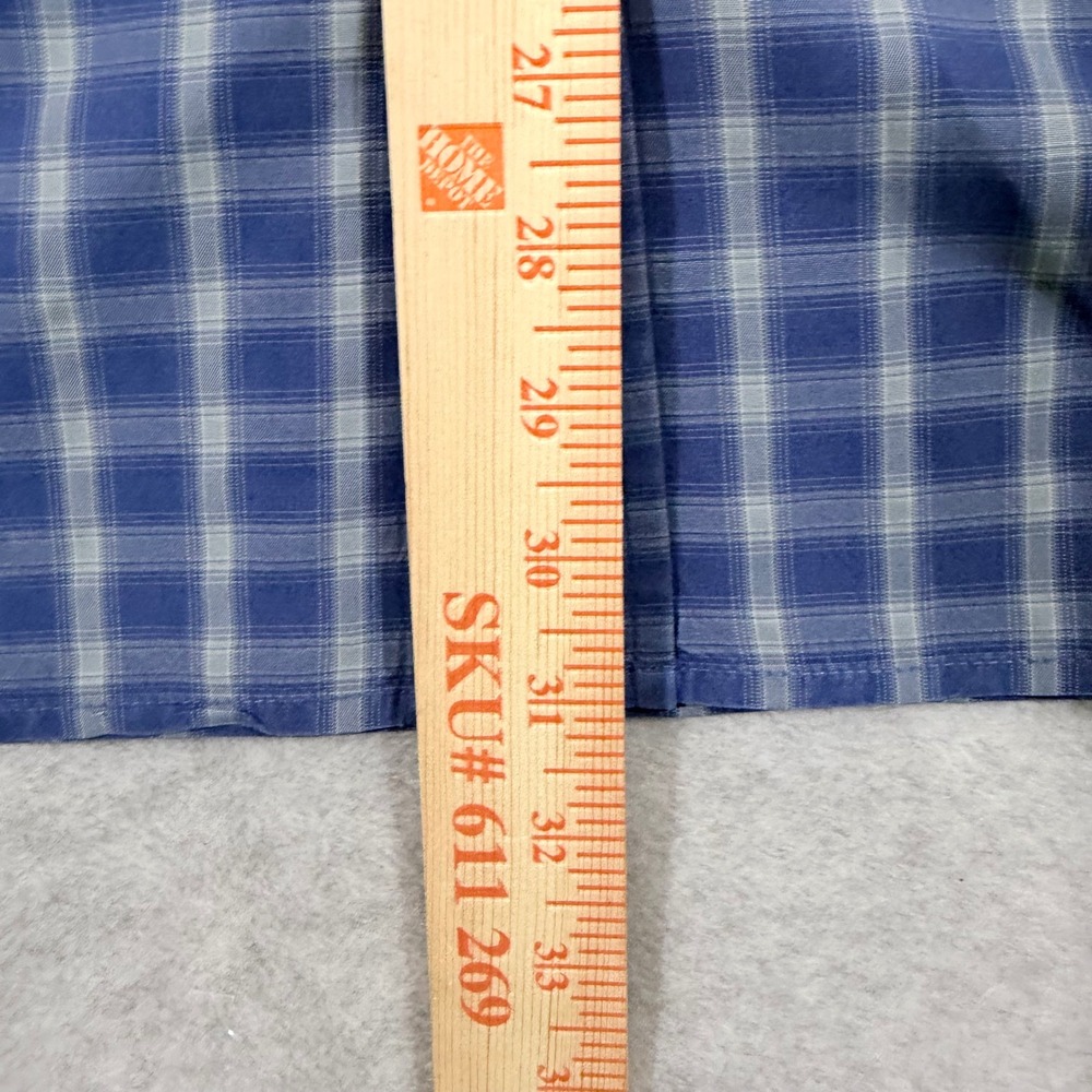 The North Face‎ Button Down Mens L Blue Plaid Long Sleeve AB5E Hiking Shirt - Picture 8 of 9